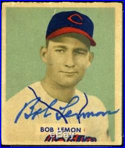 Bob Lemon Autographed 1949 Bowman #238 ROOKIE RC Auto HOF HIGHEST GRADED PSA DNA