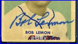 Bob Lemon Autographed 1949 Bowman #238 ROOKIE RC Auto HOF HIGHEST GRADED PSA DNA