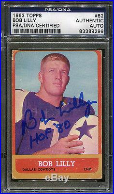 Bob Lilly Signed 1963 Topps Rookie Autographed Cowboys PSA/DNA #83389299