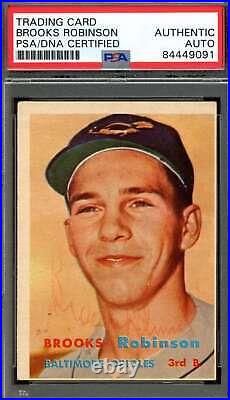 Brooks Robinson PSA DNA Vintage Signed 1957 Topps Rookie Autograph