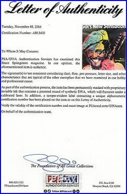 Bruce Springsteen Signed Time Magazine PSA DNA COA LOA Autograph October 27 1975