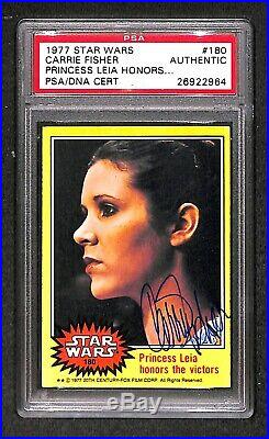 CARRIE FISHER Princess Leia 1977 TOPPS SIGNED AUTOGRAPHED CARD PSA/DNA ROOKIE