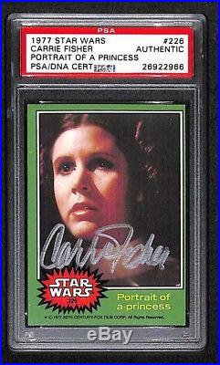 CARRIE FISHER Princess Leia 1977 TOPPS SIGNED AUTOGRAPHED CARD RC PSA/DNA RARE