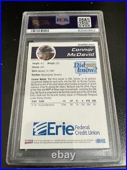 CONNOR MCDAVID signed auto autograph 2012 Choice Erie Otters PSA DNA Certified