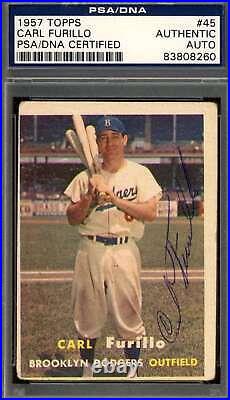 Carl Furillo PSA DNA Signed 1957 Topps Autograph