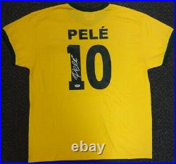Cbd Brazil Pele Autographed Yellow Copa Mundo Short Sleeve Jersey Psa/dna 100330