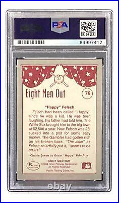 Charlie Sheen Signed 1988 Pacific #76 Eight Men Out Trading Card PSA/DNA Gem MT