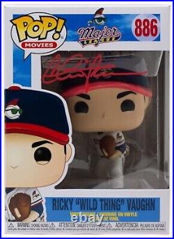 Charlie Sheen Wild Thing Signed/Auto Major League Funko Pop PSA/DNA