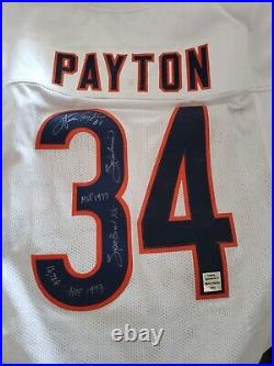 Chicago Bears Walter Payton Signed Football Jersey Auto Stats Inscriptions, PSA