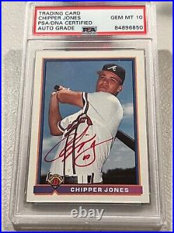 Chipper Jones 1991 Bowman Signed Rookie #569 Red Ink 10 Autograph PSA/DNA Braves