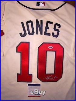 Chipper Jones Autographed Authentic Majestic Atalanta Braves Jersey PSA/DNA