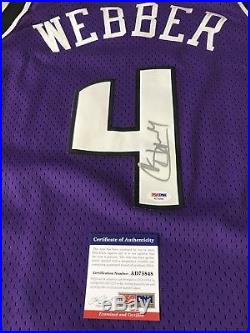 Chris Webber Autographed/Signed Jersey PSA/DNA Sacramento Kings Michigan