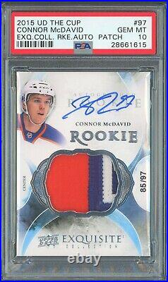 Connor McDavid 2015 UD Exquisite Collection The Cup RPA #85/97 RC Auto Psa10