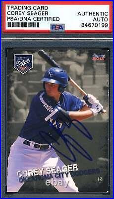 Corey Seager PSA DNA Signed 2015 Oklahoma City Dodgers Rookie Autograph