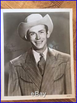 Country Music Legend HANK WILLIAMS SR. Autographed Signed Photo PSA/DNA Letter