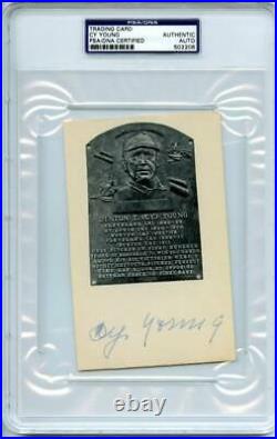 Cy Young Signed Authentic 3.75X6 Trading Card Autograph Slabbed PSA/DNA #S02208