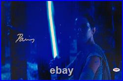 Daisy Ridley Signed Star Wars 12x18 Photo Autographed Rey PSA DNA 8
