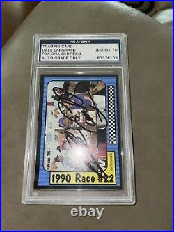 Dale Earnhardt Autographed 1991 Max NASCAR Trading Card PSA/DNA Cert. GM MT 10