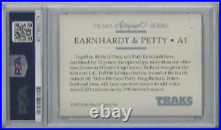 Dale Earnhardt Richard Petty Psa/dna Dual Signed 1992 Traks Card #a1 Autographed