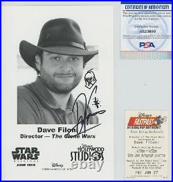 Dave Filoni Sketch Psa/dna Autographed Signed Star Wars 8x10 Photo Photograph