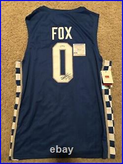 De'Aaron Fox Autographed/Signed Kentucky Wildcats Jersey Psa/Dna Authentication