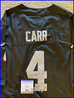 Derek Carr Autographed/Signed Las Vegas Raiders Nfl Jersey Psa/Dna Authenticated