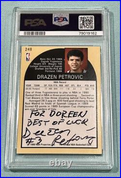 Drazen Petrovic 1990 NBA Hoops Signed Autograph Rookie RC PSA/DNA 6 AUTO 9 Pop 2