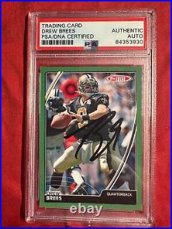 Drew Brees Signed 2007 Topps Total Autographed PSA DNA