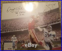 Dwight Clark Autograph 16x20 Drawn Play Drawing Inscribed the Catch PSA DNA