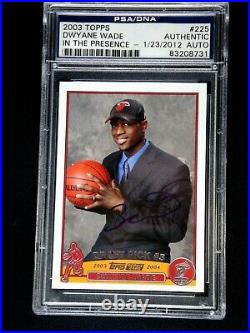 Dwyane Wade Psa/dna Signed 2003 Topps Rookie Card #225 Mint Autograph Auto Heat
