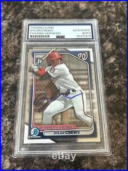 Dylan Crews Signed Autographed 2024 1st Bowman Chrome Card Nationals PSA/DNA