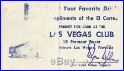 ELVIS PRESLEY Autograph Signed Vegas Club card PSA/DNA Pricilla 10x13 signed