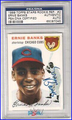 ERNIE BANKS 1999 Topps Star Rookie Rep Autograph Auto PSA DNA Certified CUBS