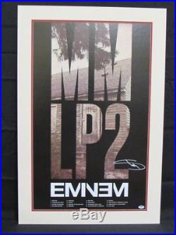 Eminem Shady Signed Auto Autograph 24x36 MM LP2 Poster PSA/DNA Z00571