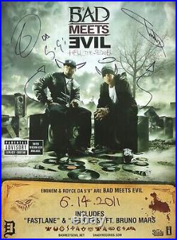 Eminem Signed Autographed Bad Meets Evil Poster Original Sketches PSA DNA