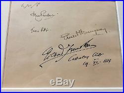 Ernest Hemingway Handwritten Signed Autographed Auto document WWII PSA / DNA