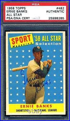 Ernie Banks PSA DNA Signed 1958 Topps All Star Autograph