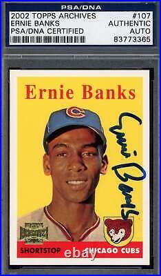 Ernie Banks PSA DNA Signed 2002 1958 Topps Archives Autograph