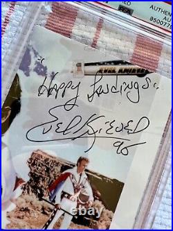 Evel Knievel PSA/DNA Autograph RARE Inscription Happy Landings Authentic Auto