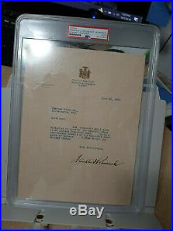 FDR Franklin Delano Roosevelt TLS Signed Autographed Letter PSA/DNA Encapsulated