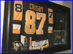 Framed Sidney Crosby Autographed Jersey COA PSA/DNA. Pittsburgh Penguins