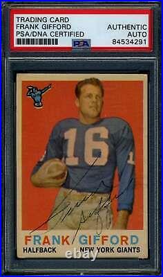 Frank Gifford PSA DNA Vintage Signed 1959 Topps Autograph