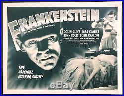 Frankenstein R1947 Original Movie Poster HSH with Boris Karloff Autograph PSA/DNA