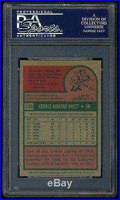 GEORGE BRETT Autographed 1975 Topps Mini Rookie RC #228 HOF PSA DNA 7 HIGHEST