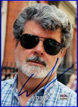 GEORGE LUCAS signed 5x7 candid photo (Star Wars autograph) PSA/DNA cert