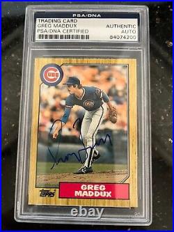 GREG MADDUX Autograph 1987 Topps Traded #70T Signed Rookie Card PSA/DNA AUTO