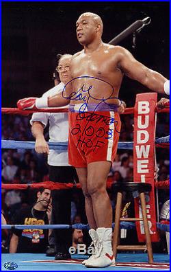 George Foreman SIGNED 12x18 Photo + 2003 HOF Boxing PSA/DNA AUTOGRAPHED