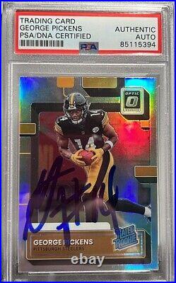 George Pickens Signed Autographed 2022 Optic Rated Rookie Holo Prizm PSA/DNA
