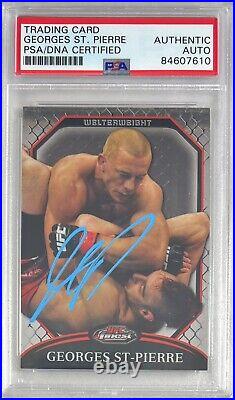 Georges St-Pierre autographed signed 2011 Topps UFC Finest card PSA Encapsulated
