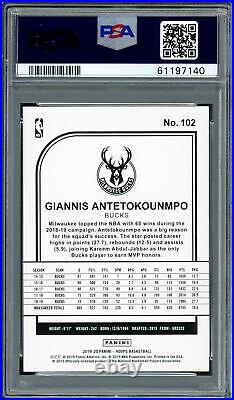 Giannis Antetokounmpo Autographed 2019 Panini Hoops Card PSA 10 PSA/DNA 61197140
